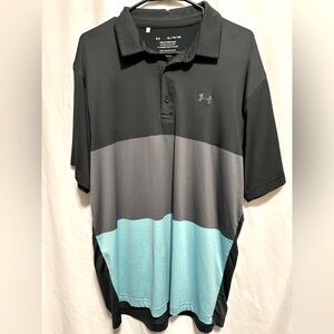 Under Armour Men's Black and Gray Polo Shirt
